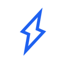 Blue lightning bolt icon for the Features section